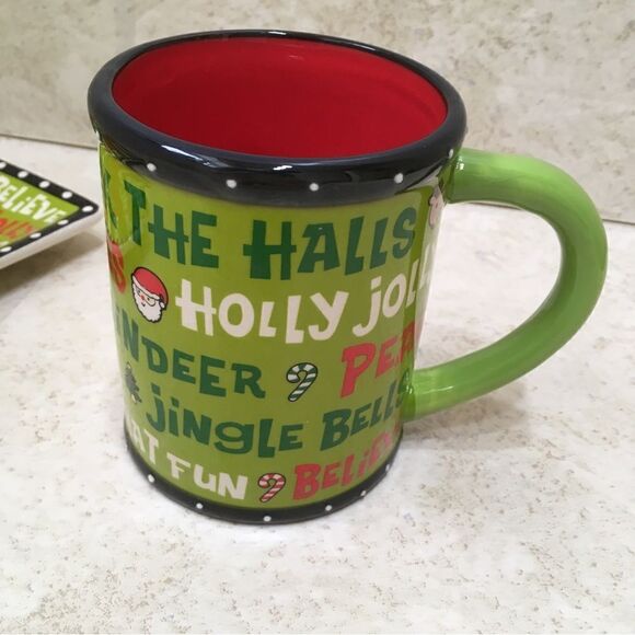 CRACKER BARREL MERRY MERRY CHRISTMAS LARGE MUG AND PLATE - Picture 7 of 10